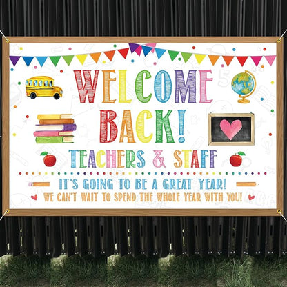 Welcome Back Backdrop Banner Back to School Backdrop Decoration First Day of - Image 4