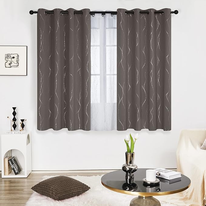 Deconovo Living Room Curtains 54 Inches Long, Thermal Insulated, Room Darkening - Image 2