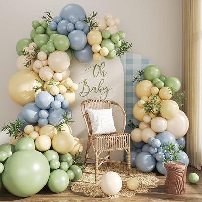 CROSSFINGERS Green Blue Yellow Pastel Balloon Arch Kit by CROSSFINGERS