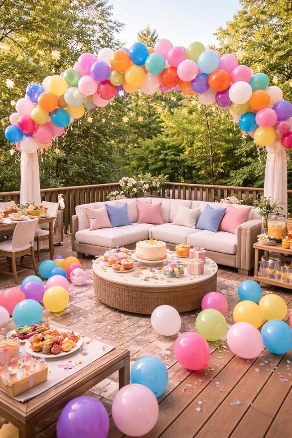 100 Pack Balloon Arch Kit – 12 Inch Assorted Rainbow Latex Balloons - Image 7