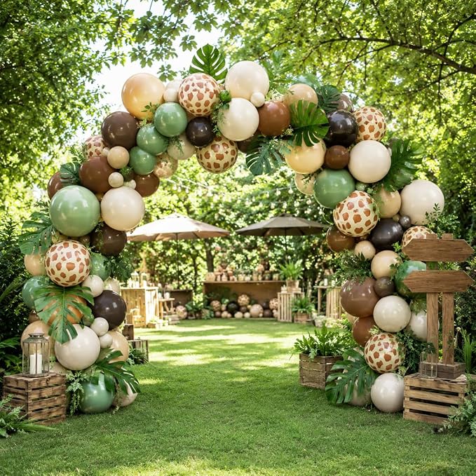 Sage Green Brown Balloons, 12 Inch Green Dark Brown Coffee Nude Ivory White - Image 5