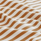 JELLYMONI 100% Natural Cotton Striped King Pillowcases Set, 2 Pack White and Rust Stripes Pattern Printed Pillow Covers with Envelope Closure(Pillows are not Included)