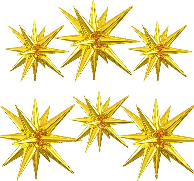 Gold Star Balloons, 22/27 Inch Gold Star Foil Balloons, Aluminum Foil Balloon by Paready