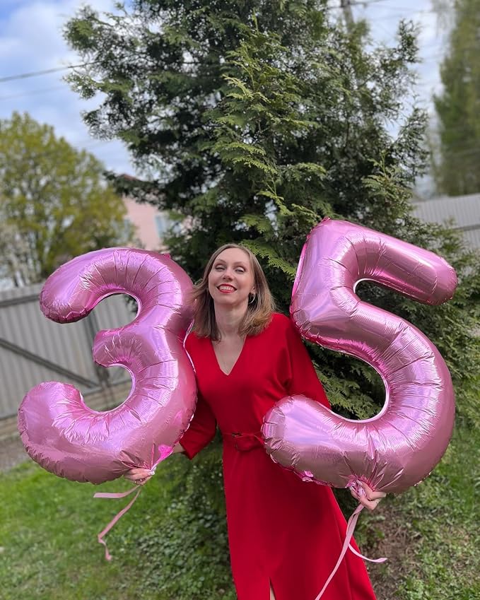 40 Inch Pink Number 4 Balloon Birthday Party Decorations - Image 9
