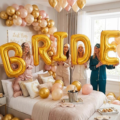 40 inch BRIDE Balloons Bachelorette, Giant Wedding Foil Balloon Letter Banner - Image 7