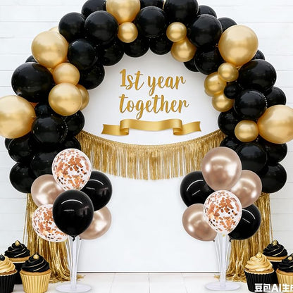 TONIFUL 4 Black Champagne Gold Balloon Stand Balloon Centerpieces - Image 7