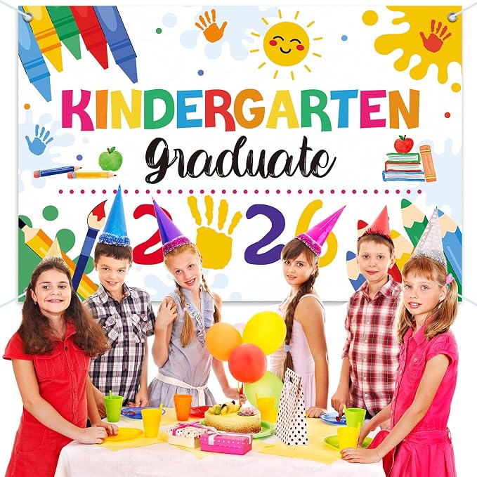 Large Kindergarten Graduate 2026 Backdrop Banner, 6x4ft | Preschool Graduation - Image 5