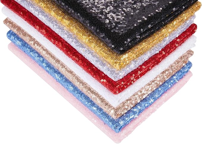 White Sequin Backdrop Curtains 2 Pcs 3.3ftx8ft Sparkle Backdrop Fabric | - Image 6