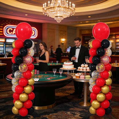 Red Black Gold Balloon Column Stand Kit Set of 2 - Image 9