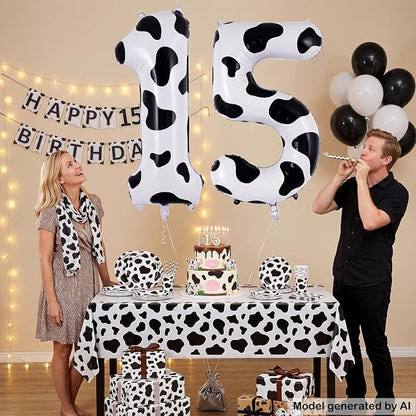 40 Inch Cow Print Number 15 Balloon - Image 4