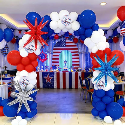 RUBFAC Red White and Blue Balloon Arch Kit, 4th of July Balloons Patriotic - Image 5