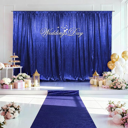 SquarePie 10x10ft Navy Blue Sequin Backdrop, High Density Non-Transparent - Image 3