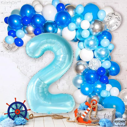 KatchOn Light Blue Number 2 Balloon 40 Inch | Light Blue 2 Balloon Number - Image 3
