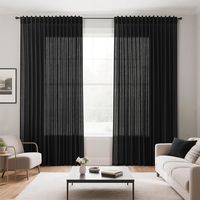 Extra Wide 100x96 Inch Linen Curtains - Image 7