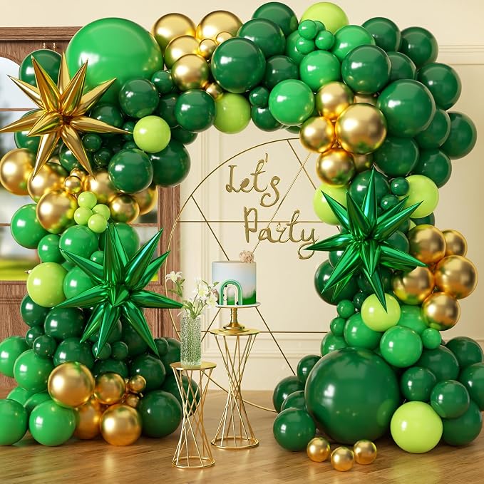 KARLURE Green and Gold Balloon Arch Kit Garland by KARLURE