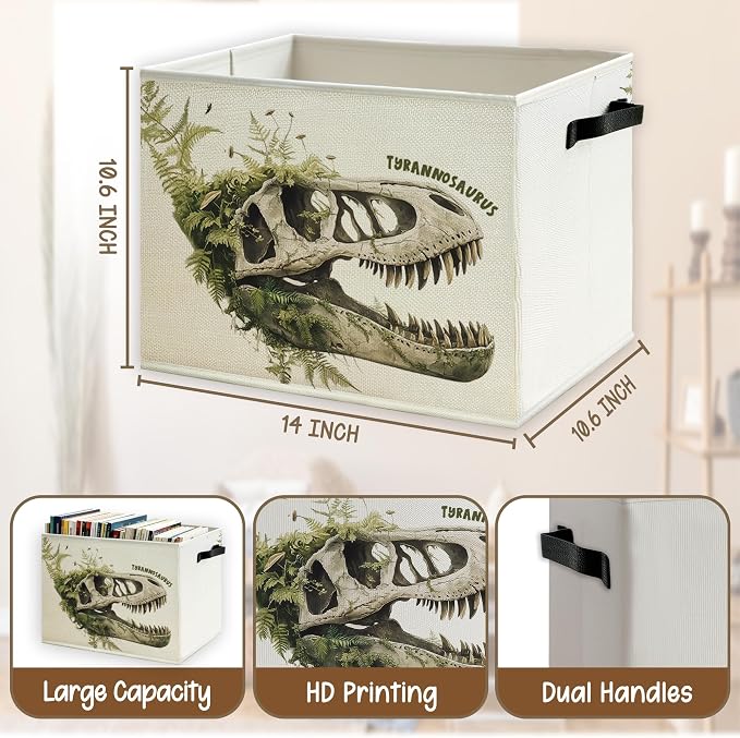 Vintage Dinosaur Skull Nursery Storage Basket - Image 5