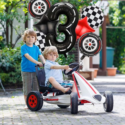 Race Car Balloons, 40 Inch Racetrack Number 3 Balloon, Big Number Balloons Black - Image 3