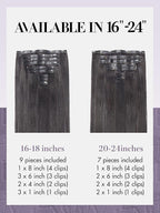 LUVME Seamless Clip in Hair Extensions Human Hair 135g 7pcs Yaki Straight Clip in Hair Extensions Human Hair 24 Inch Natual Black Extensions Clip ins Hair