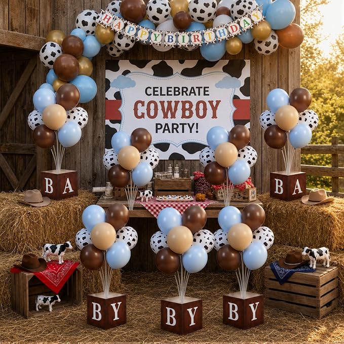 Blueweenly 6 Sets Cowboy Baby Shower Table Centerpieces Western Baby Shower - Image 7