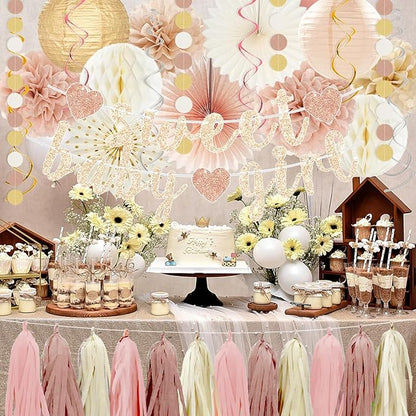Champagne-Gold Beige Fall Boho Baby Shower Party Decorations - Image 5