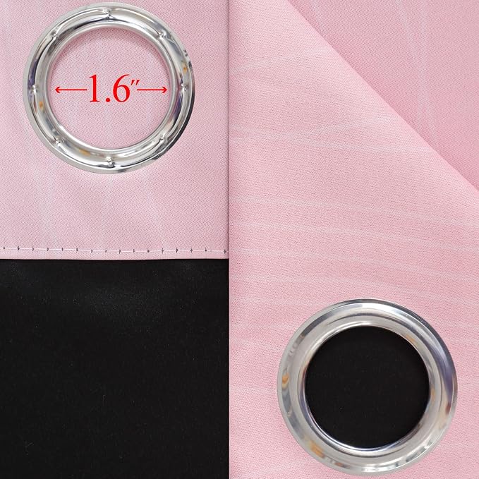 Grey and Pink Ombre Short Blackout Curtains 36 Inch Long, Thermal Insulated - Image 7