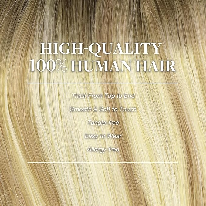GOO GOO Clip in Hair Extensions Real Human Hair, Remy Human Hair Extensions Clip ins for Women, Natural Human Hair, 18inch 150g 9Pcs, 5A/90/16F Bahamian Balayage