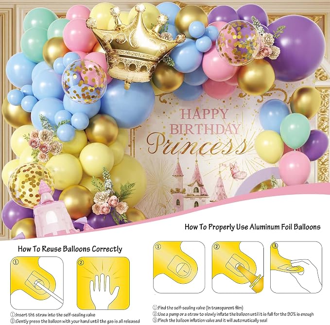 102pcs Princess Balloon Garland Arch Kit - Image 6
