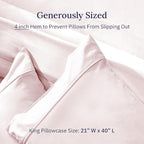 California Design Den King Size Pillowcase Set - 400 Thread Count, 100% Cotton Sateen, Set of 2 Pillow Covers, Soft and Breathable - Pink
