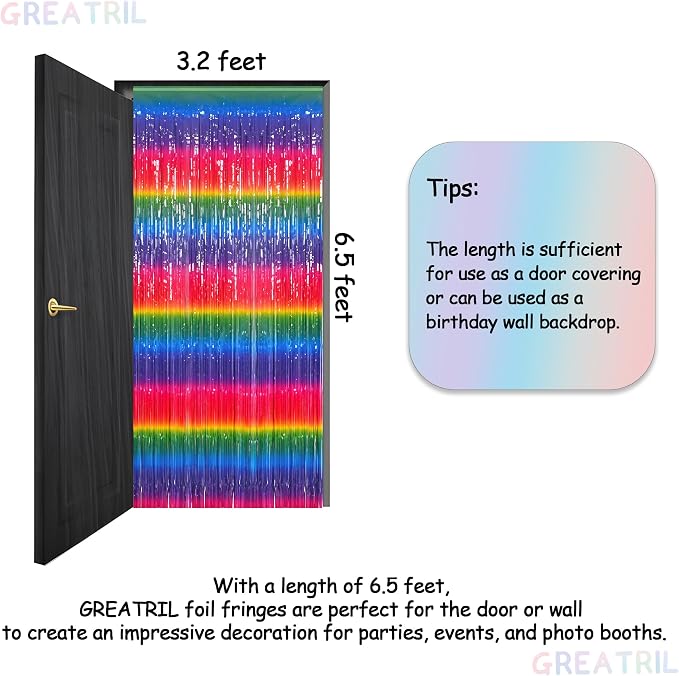 Gradient Colorful Party Streamers Backdrop Decorations - Image 6