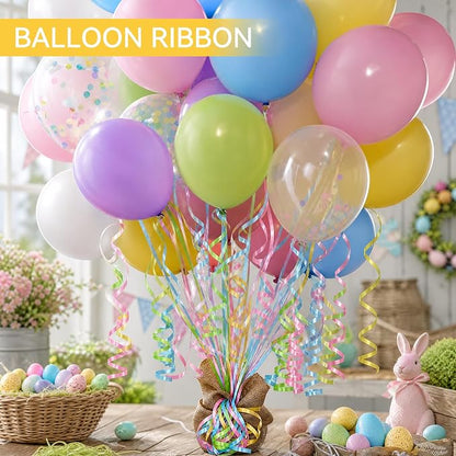 TONIFUL Yellow Pink Green Blue Curling Ribbon Balloon String Gift Wrapping | - Image 4