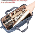 NISHEL Hair Tools Travel Carrying Bag, Portable Hair Air Wrap Dryer Case, Hair Dryer/Curling Iron/Airstraight Attachment Organizer, Aegean-Blue