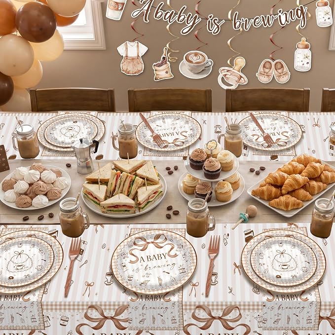 Coffee Baby Shower Decorations A Baby Is Brewing Party Supplies | Coffee Theme - Image 9