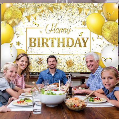 Tatuo Happy Birthday Decorations Backdrop Banner - Image 4
