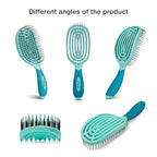 NuWay 4Hair C Brush - Professional Curved Hairbrush - Vented Design Delivers Smoothing And Volumizing Drying Experience - Heat Resistant Bristles For Drying Detangling and Styling - Turquoise - 1 Pc