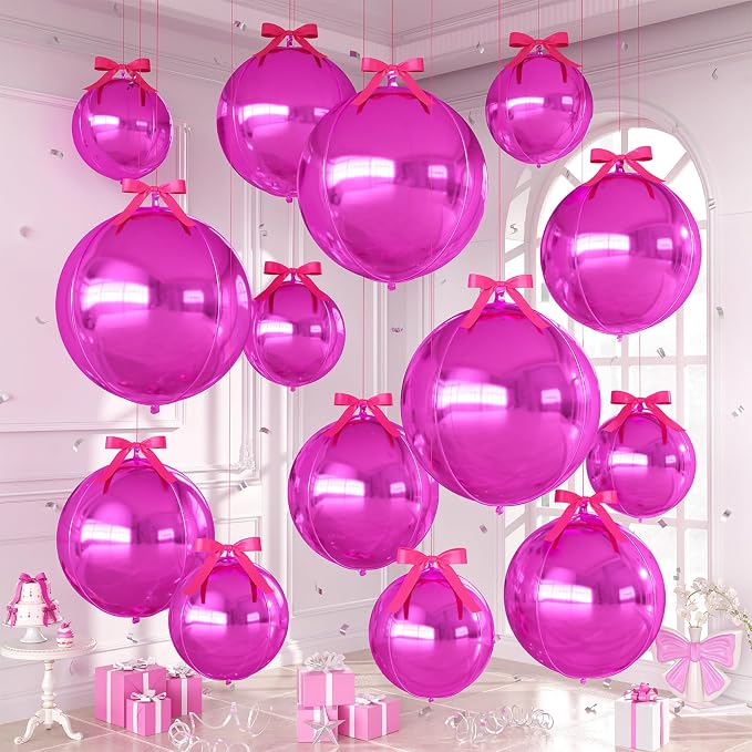 Hot Pink Round Foil Balloons by Dagelar