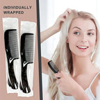 Bulk Hair Combs, Combs Individually Wrapped, Hair Combs in Bulk for Women, Kids, Hotel, Airbnb, Shelter, Homeless, Charity, and Church (Black) (5.9 inches, 30, Count)