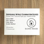 [250/Box] Glovehouse Nitrile Gloves, Medical Gloves, Powder-Free, Latex-Free, Disposable, Tattoo Artists & More