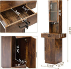 Salon Station for Hair Stylist,Hair Styling Storage Cabinet with Glass Door,Tool Dryer Holders, Salon Beauty Spa Barber Hair Staion,Rustic Brown