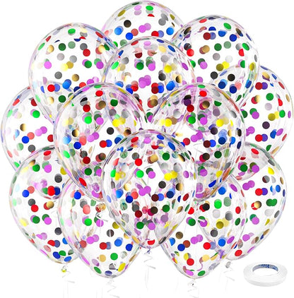 Bezente Rainbow Multicolor Confetti Latex Balloons by Bezente