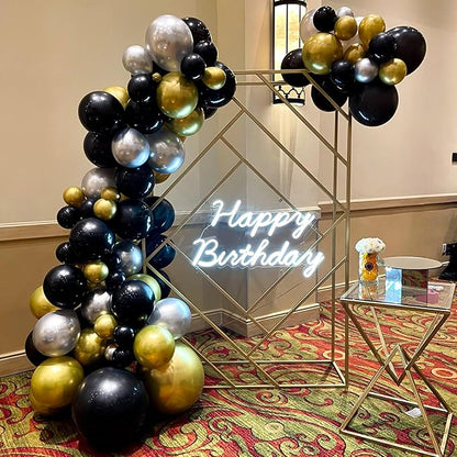 Black and Gold Balloons Set, 12 Inch Black Gold Silver Balloon New Year Eve - Image 5