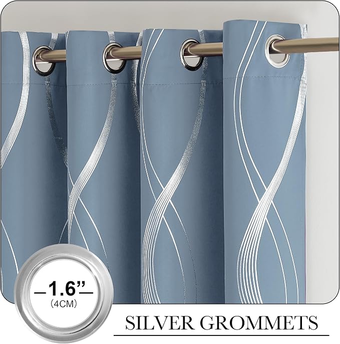 NICETOWN Dusty Blue 63" Length Curtains - Image 3