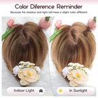 EMMOR Human Hair Toppers for Women Short Bob Real Hair with Bangs 10" Side Part Hairpieces for Women with Thin Hair 6.5" × 6.5" Larger Base Human Wig Toppers(Mixed Brown)