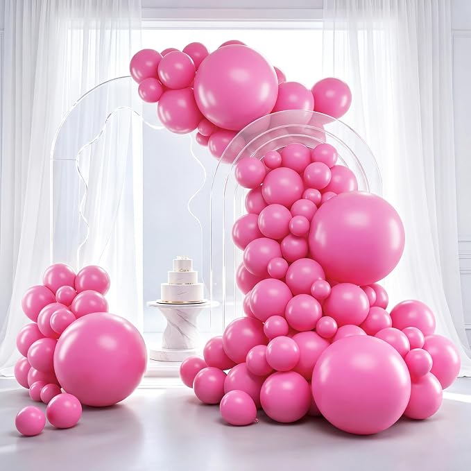 RUBFAC Pink Balloons Different Sizes Pink Balloon Arch Kit 129pcs | Pink Balloon by RUBFAC