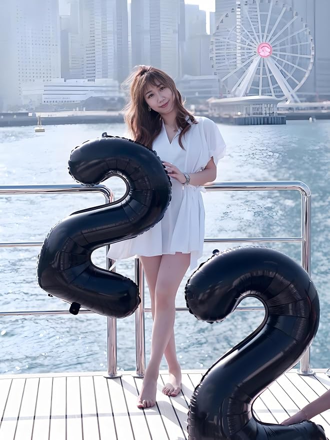 12 Balloon 40 inch Black Number Balloons - Image 3