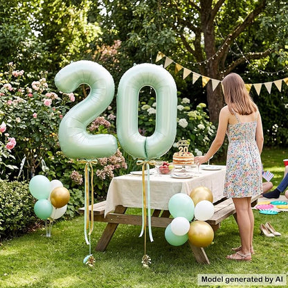 40 Inch Olive Green Number 20 Balloon - Image 6