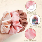 OCATO Scrunchies Birthday Gifts for Women: Silk Satin Scrunchies 24Pcs Hair Scrunchie for Women Girls Hair Bands Hair Ties Hair Accessories Scrunchy Party Favors Mothers Day Gifts for Mom Her