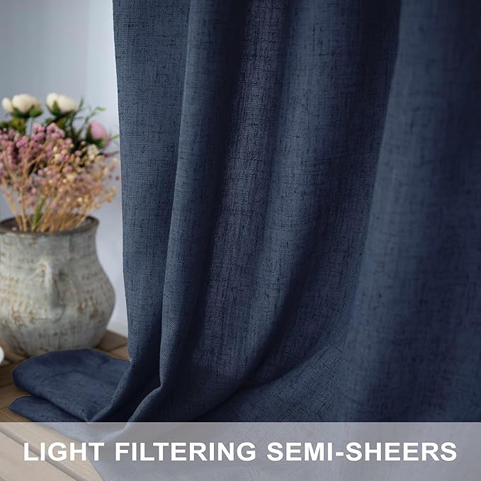 Navy Blue Curtains 63 Inch Length - Image 4