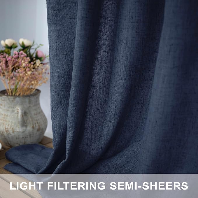 Navy Blue Curtains 45 Inch Length - Image 5