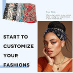 Yeshan Wide Headbands for Women Boho Knotted Head Wraps Turbans Non Slip Bandana Headbands Sport Yoga Workout Stretchy Hair bands,Pack of 6