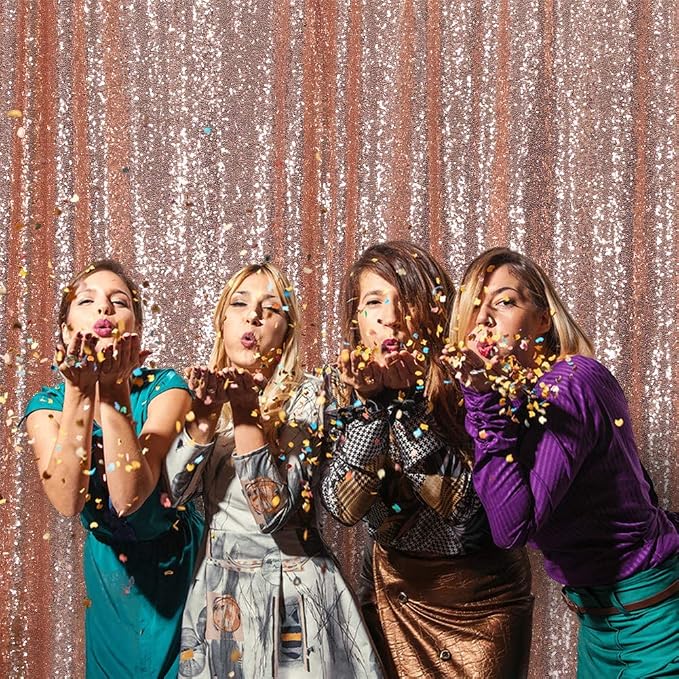 Eternal Beauty Rose Gold 3mm Sequin Backdrop 8x10 Ft - Image 6